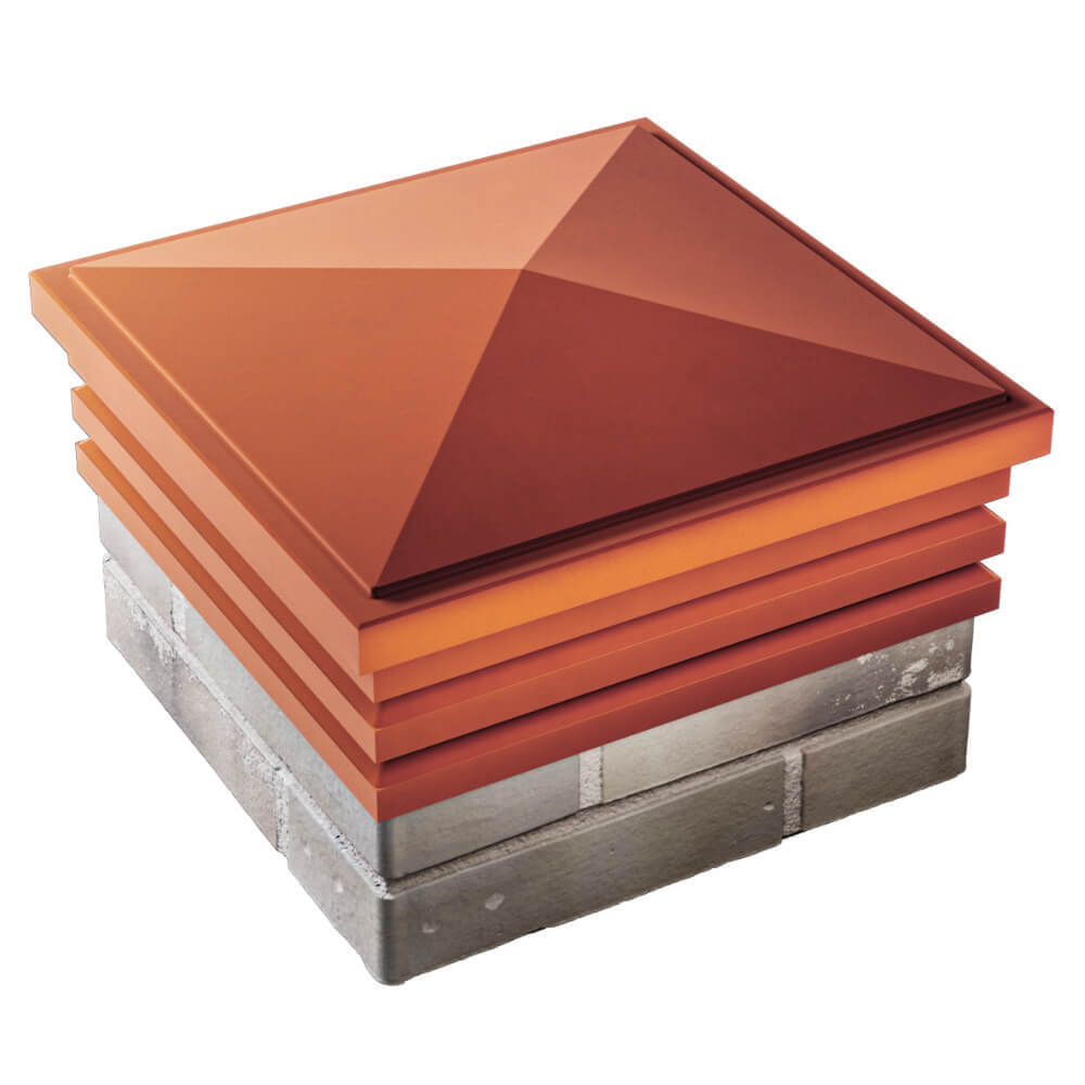 Колпак Zking Бона ХайТек Красный на столб 1.5х1.5 кирпича (385х385мм) в Аксае фото