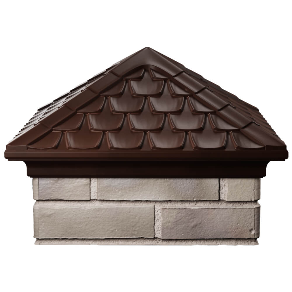 Колпак Zking Эльбрус Коричневый на столб 1.5х1.5 кирпича (385х385мм) Аксай фото