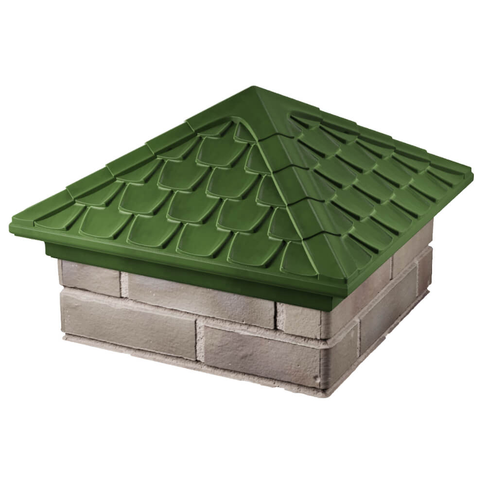 Колпак Zking Эльбрус Зеленый на столб 1.5х1.5 кирпича (385х385мм) в Аксае фото