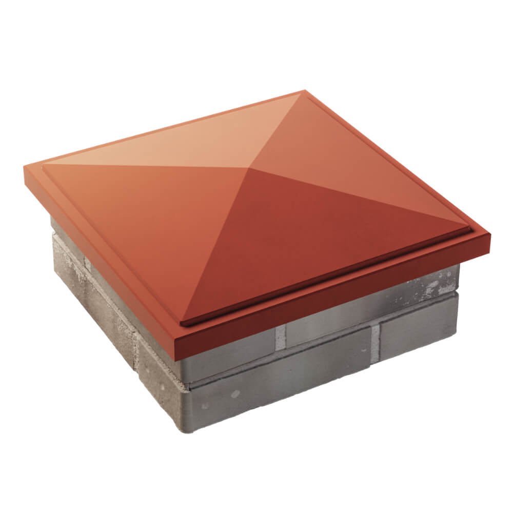 Колпак Zking БонаМоно Красный на столб 1.5х1.5 кирпича (385х385, 400х400мм) в Аксае фото