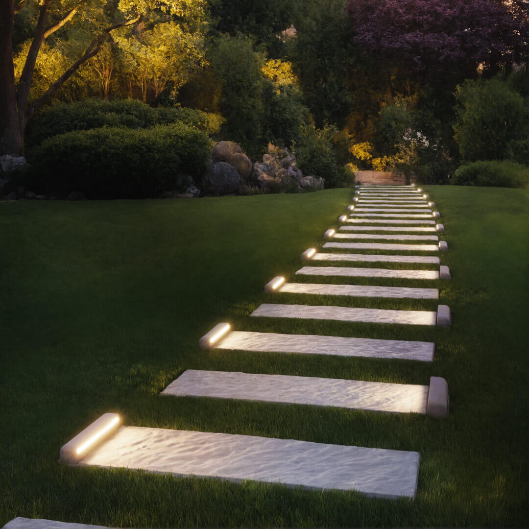 LED Светильник для шаговой плиты STONE Светлая Галька 330х75х98мм в Аксае фото