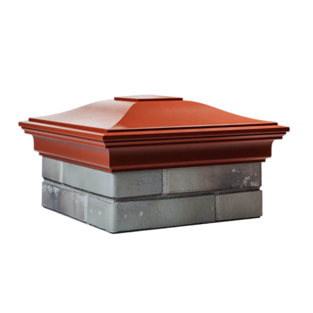 Колпак Zking Монблан Красный на столб 1.5х1.5 еврокирпича 0.7НФ (355х355мм) в Аксае фото