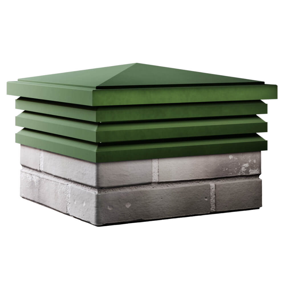 Колпак Zking Бона ХайТек Зеленый на столб 1.5х1.5 кирпича (385х385мм) в Аксае фото