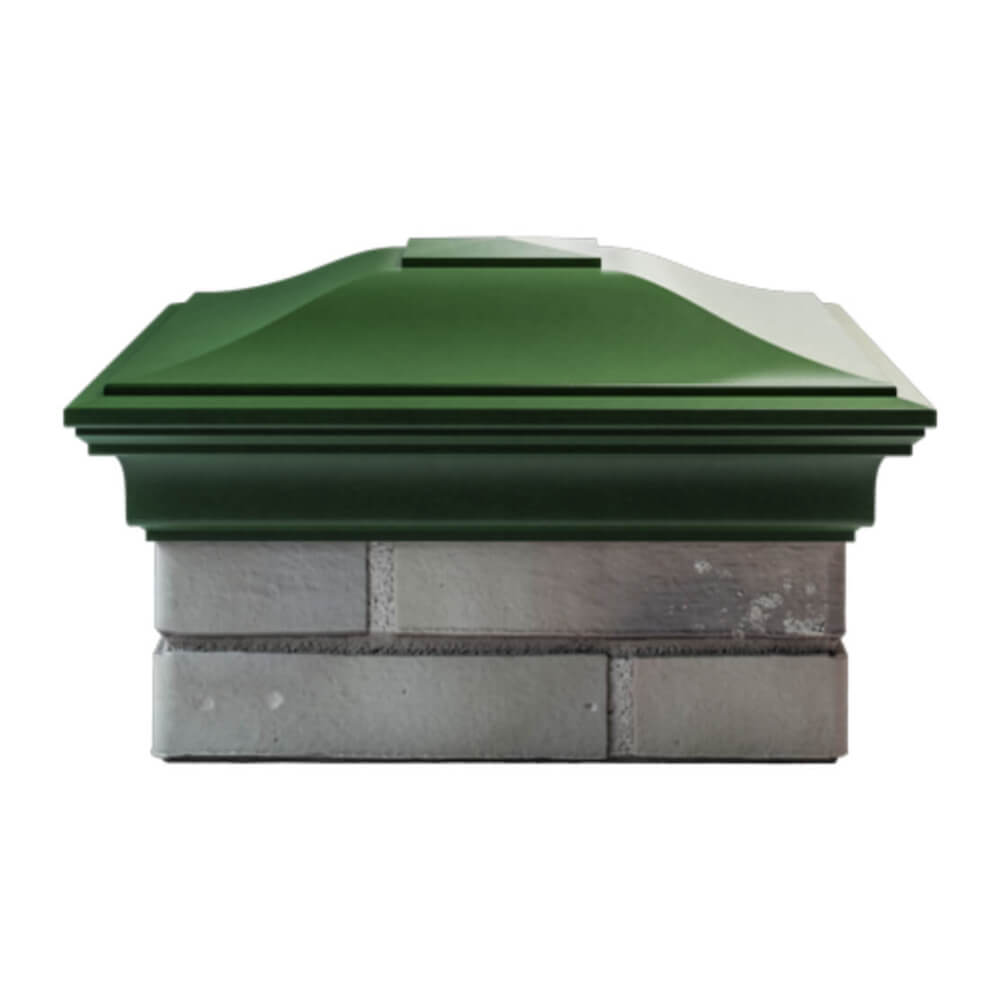 Колпак Zking Монблан Зеленый на столб 1.5х1.5 еврокирпича 0.7НФ (355х355мм) Аксай фото