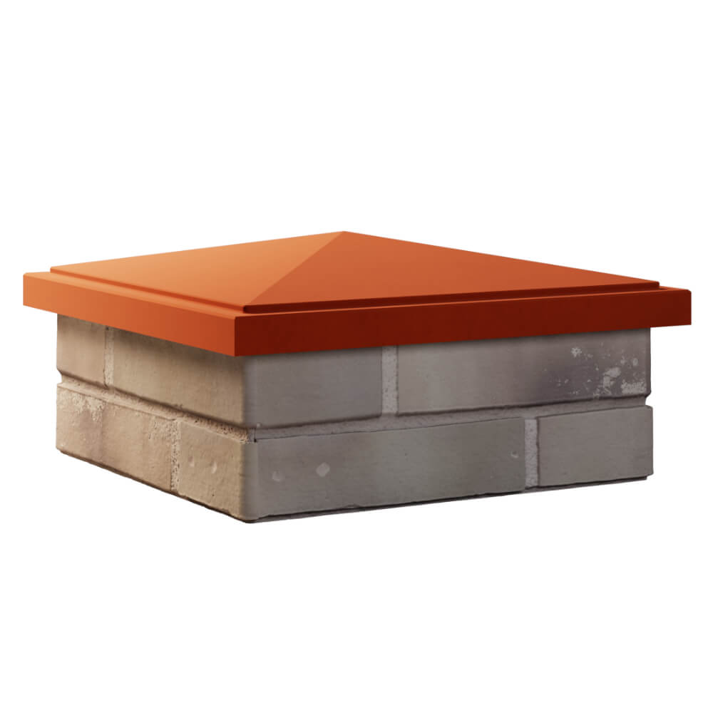 Колпак Zking БонаМоно Красный на столб 1.5х1.5 кирпича (385х385, 400х400мм) в Аксае фото