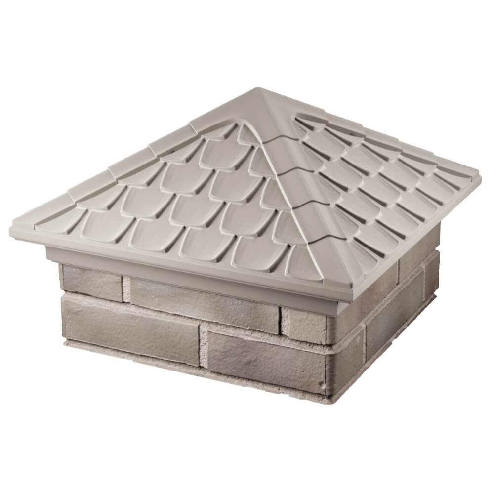 Колпак Zking Эльбрус Бежевый на столб 1.5х1.5 кирпича (385х385мм) в Аксае фото