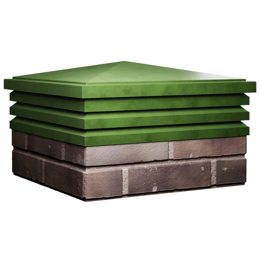 Колпак Zking Бона ХайТек Зеленый на столб 2х2 кирпича (513х513мм) в Аксае фото