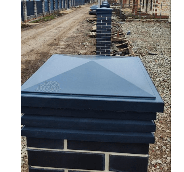 Колпак Zking Бона ХайТек Серый на столб 1.5х1.5 кирпича (385х385мм) в Аксае фото