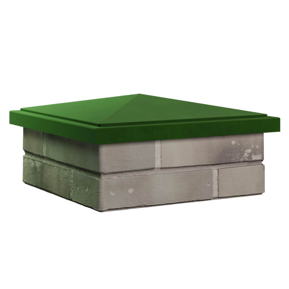 Колпак Zking БонаМоно Зеленый на столб 1.5х1.5 кирпича (385х385, 400х400мм) в Аксае фото