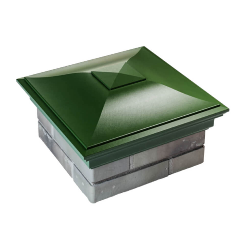 Колпак Zking Монблан Зеленый на столб 1.5х1.5 еврокирпича 0.7НФ (355х355мм) в Аксае фото