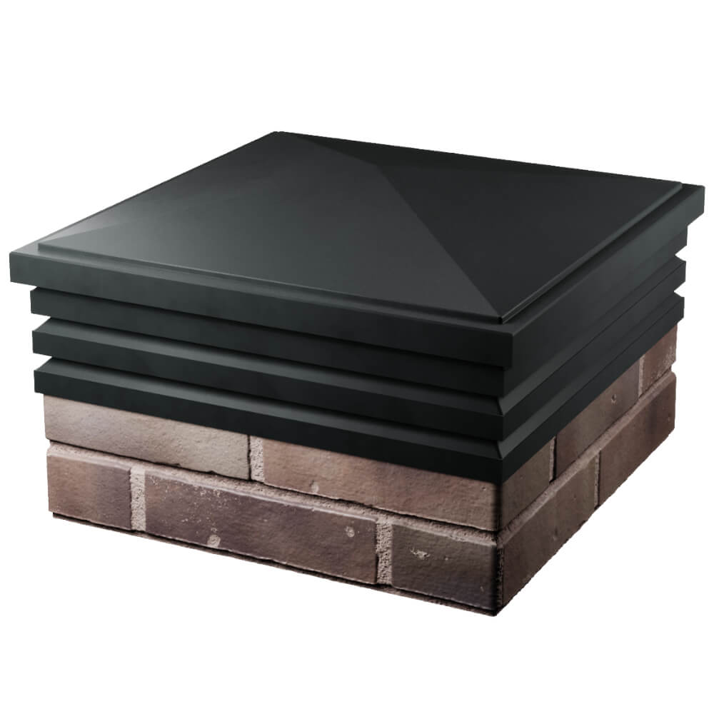 Колпак Zking Бона ХайТек Черный на столб 2х2 кирпича (513х513мм) в Аксае фото