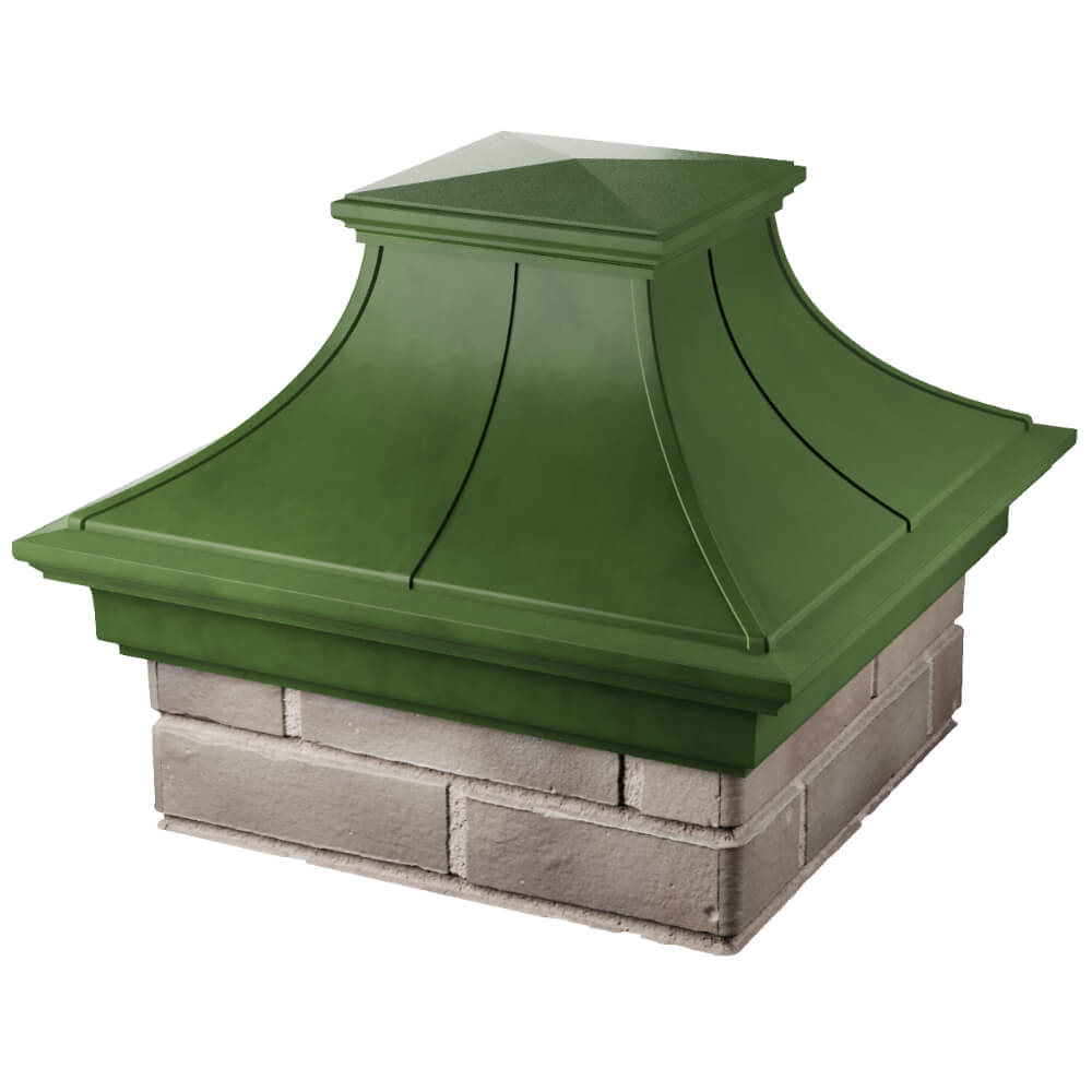 Колпак Zking Монблан Премиум Зеленый на столб 1.5х1.5 кирпича (385х385мм) в Аксае фото
