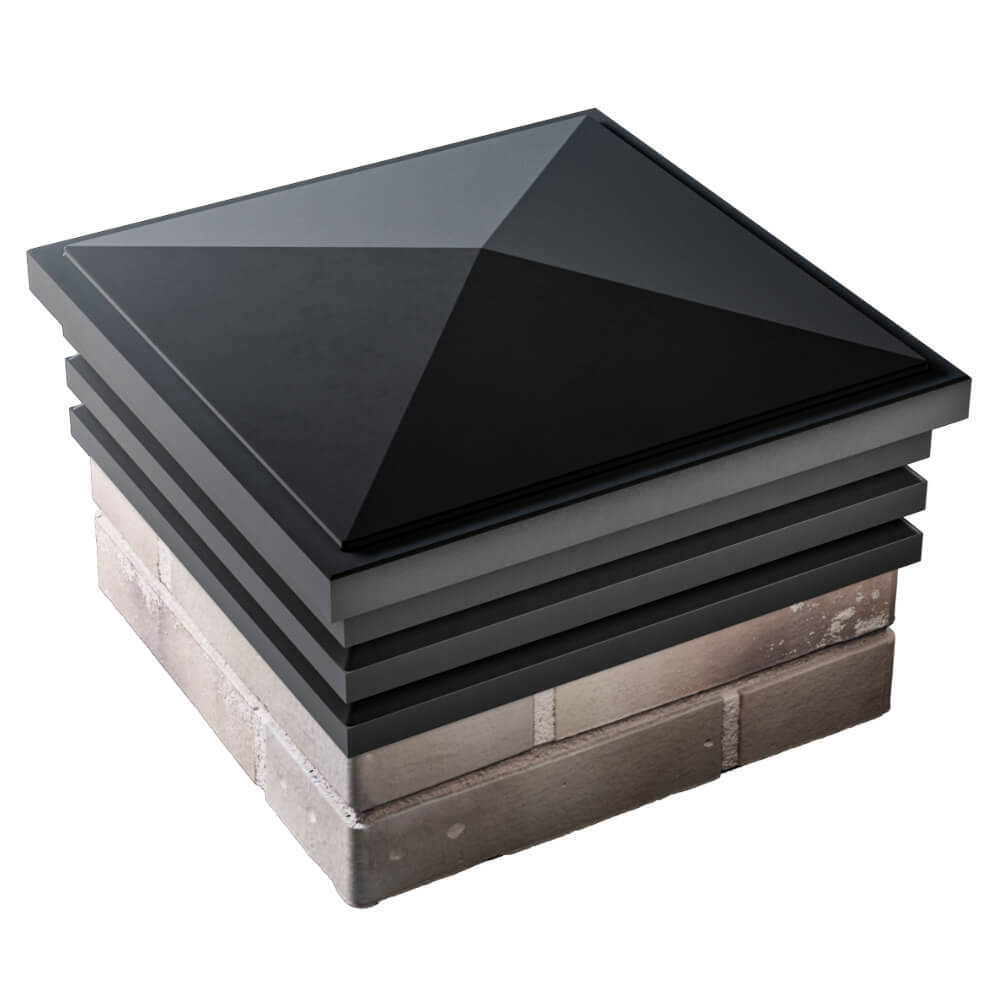 Колпак Zking Бона ХайТек Черный на столб 1.5х1.5 кирпича (385х385мм) в Аксае фото