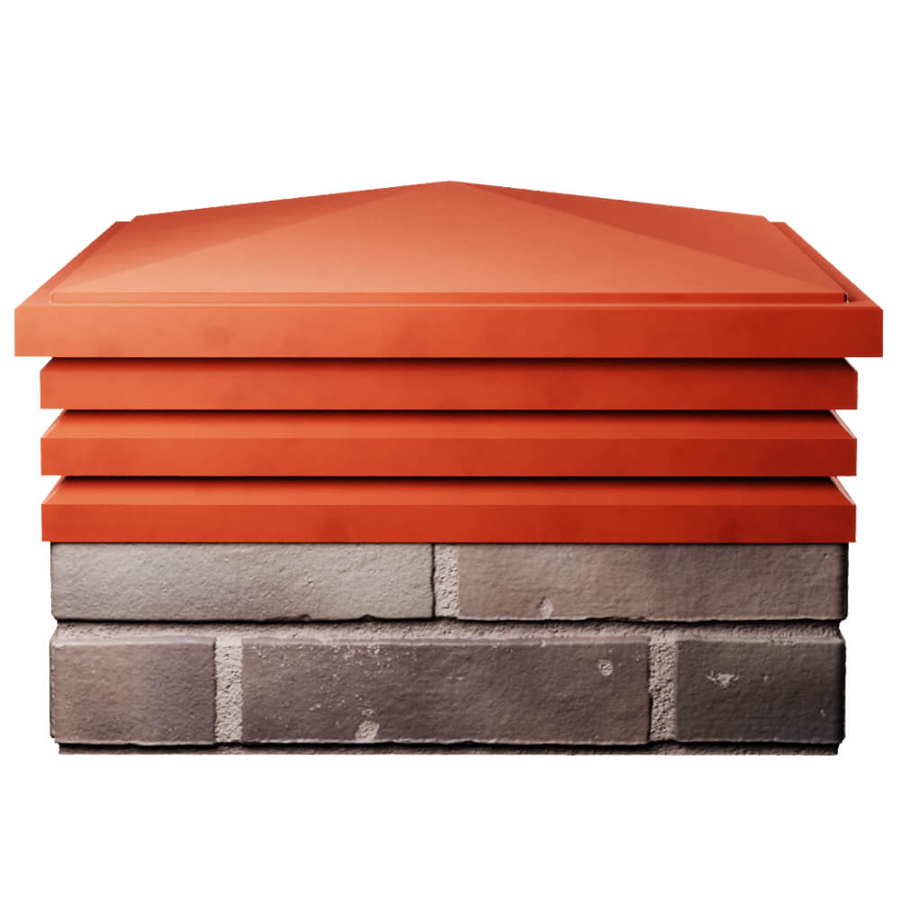 Колпак Zking Бона ХайТек Красный на столб 2х2 кирпича (513х513мм) Аксай фото