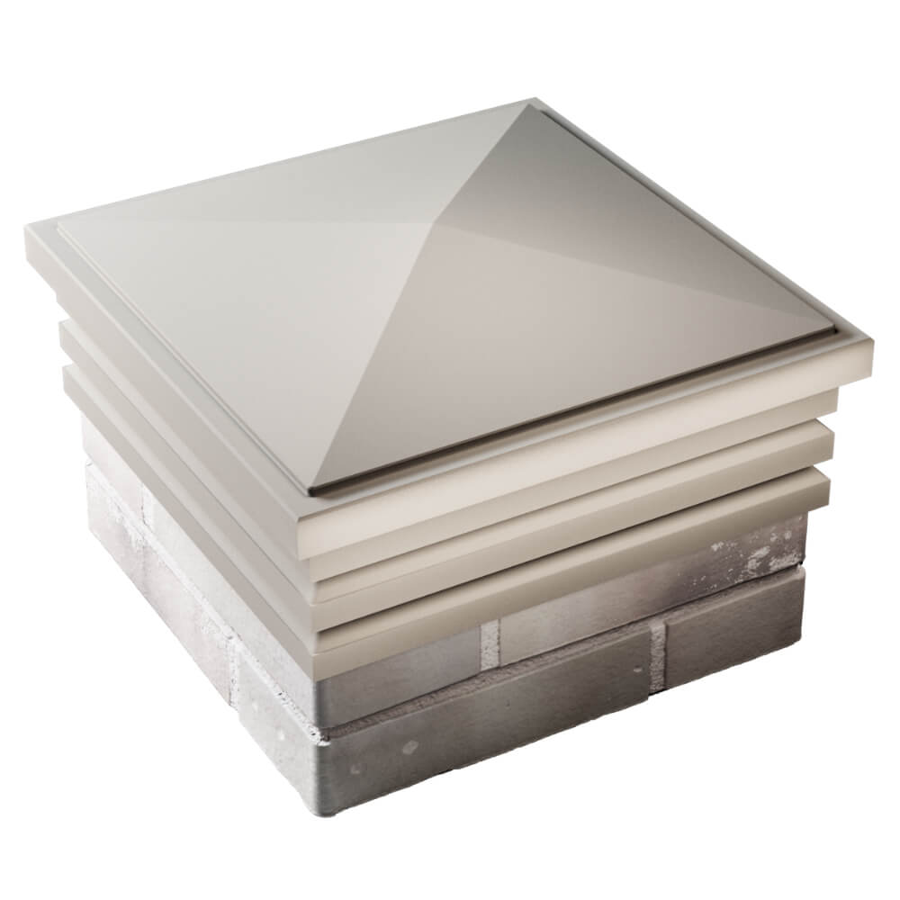 Колпак Zking Бона ХайТек Бежевый на столб 1.5х1.5 кирпича (385х385мм) в Аксае фото