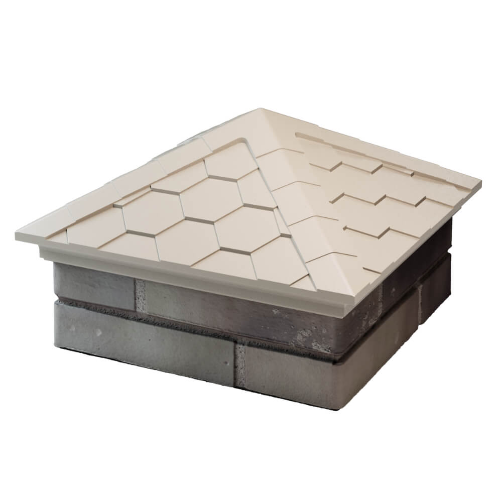 Колпак Zking Эверест Бежевый на столб 1.5х1.5 кирпича (390х390мм) в Аксае фото