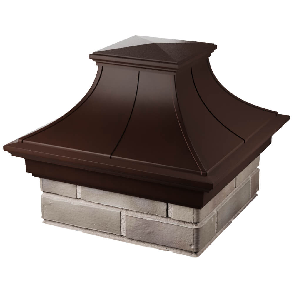 Колпак Zking Монблан Премиум Коричневый на столб 1.5х1.5 кирпича (385х385мм) в Аксае фото