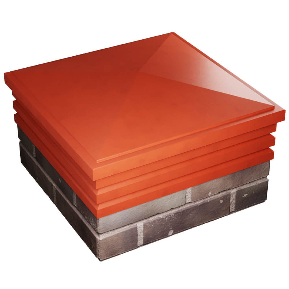 Колпак Zking Бона ХайТек Красный на столб 2х2 кирпича (513х513мм) в Аксае фото