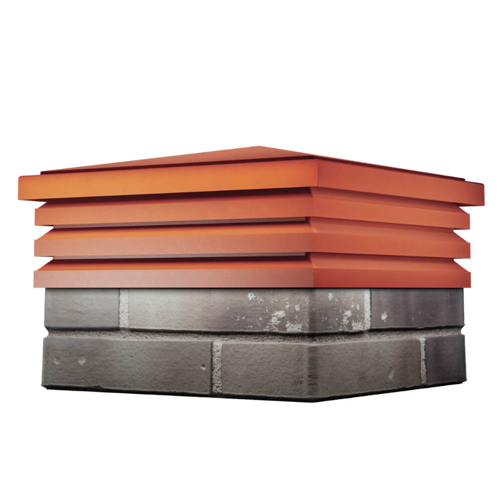 Колпак Zking Бона ХайТек Красный на столб 1.5х1.5 кирпича (385х385мм) в Аксае фото