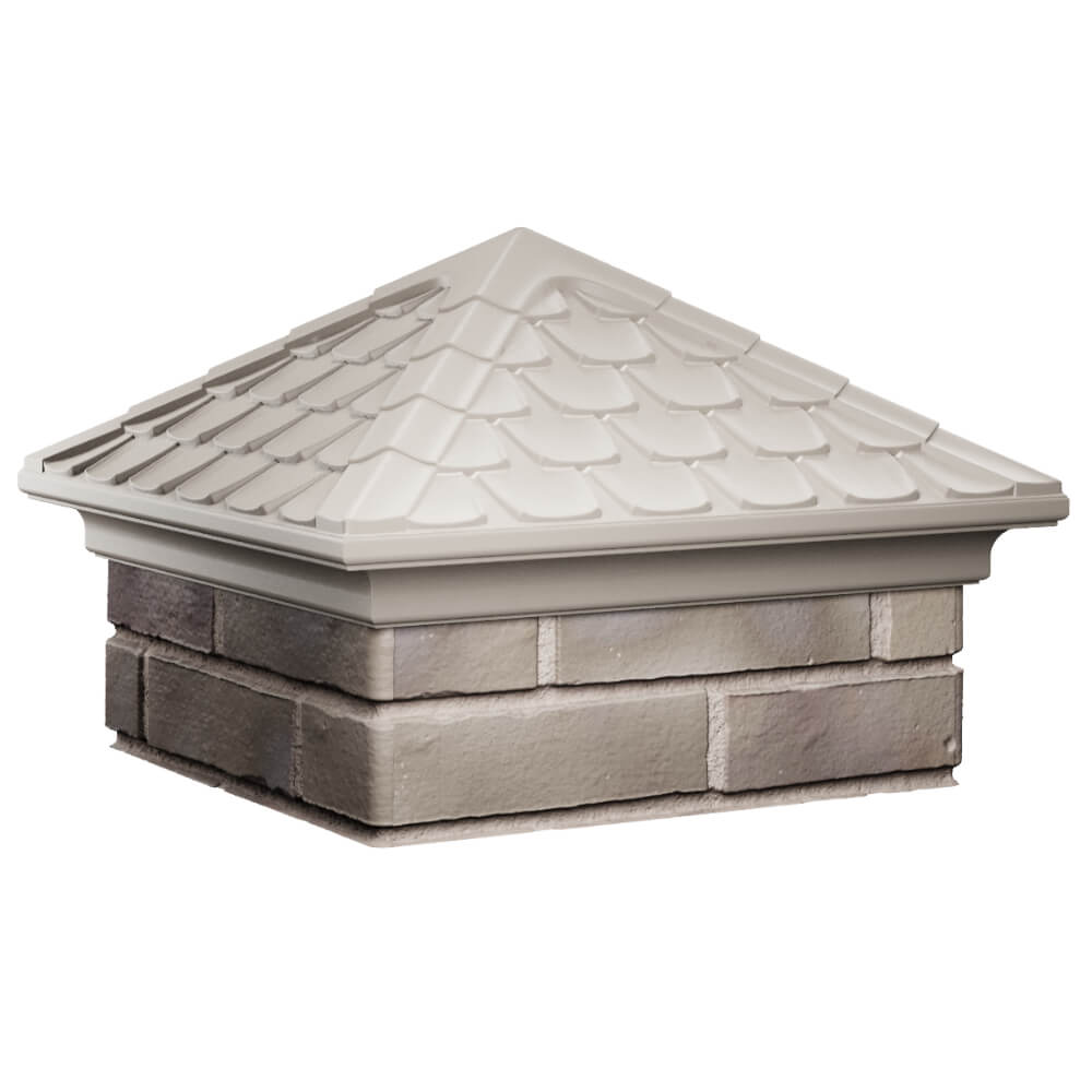 Колпак Zking Эльбрус Бежевый на столб 1.5х1.5 кирпича (385х385мм) в Аксае фото