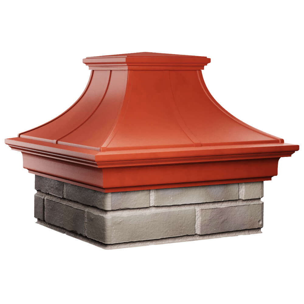 Колпак Zking Монблан Премиум Красный на столб 1.5х1.5 кирпича (385х385мм) в Аксае фото