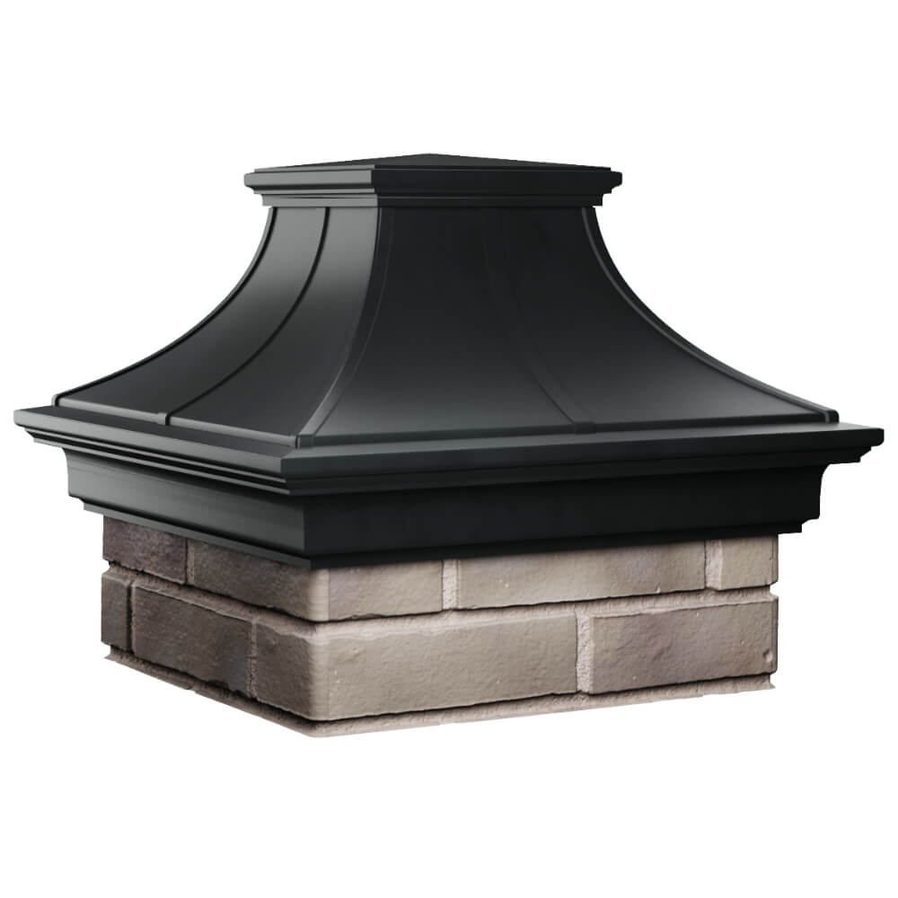 Колпак Zking Монблан Премиум Черный на столб 1.5х1.5 кирпича (385х385мм) в Аксае фото