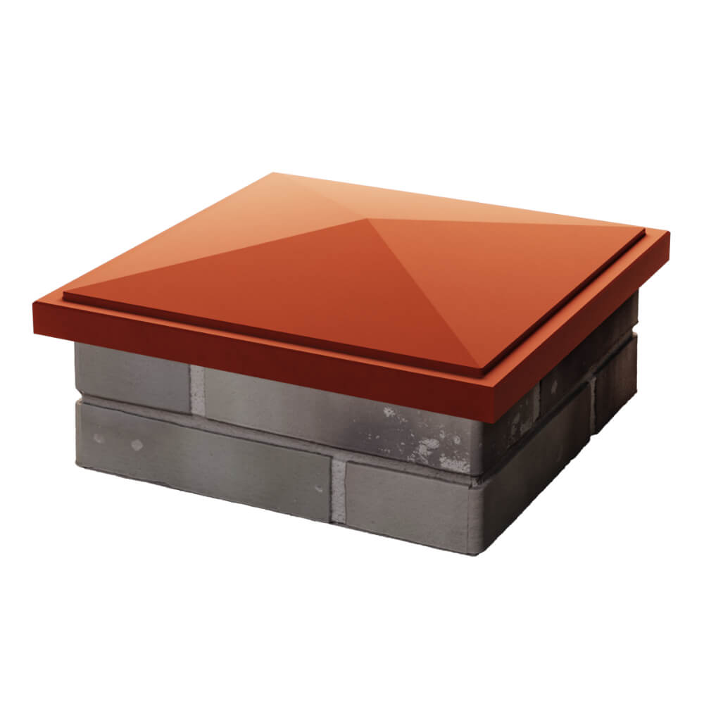 Колпак Zking БонаМоно Красный на столб 1.5х1.5 кирпича (385х385, 400х400мм) в Аксае фото