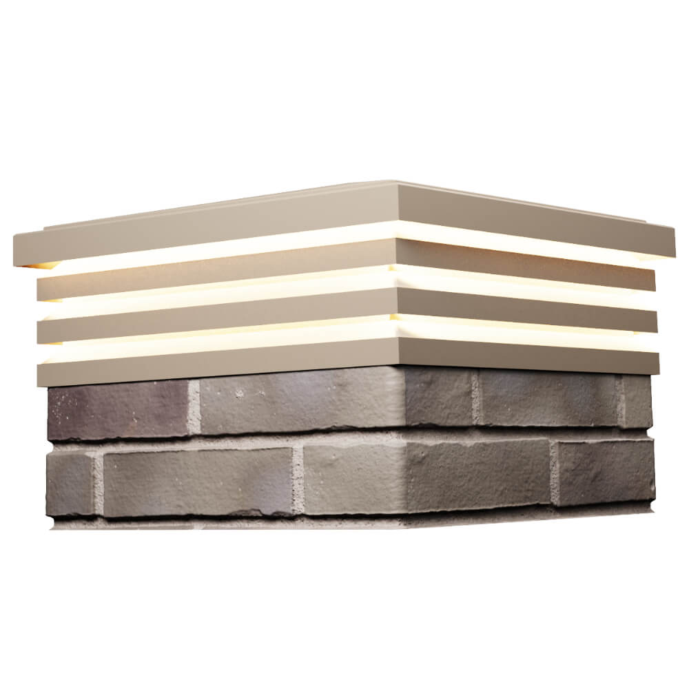 Колпак Zking Бона ХайТек Бежевый на столб 1.5х1.5 кирпича (385х385мм) с подсветкой в Аксае фото