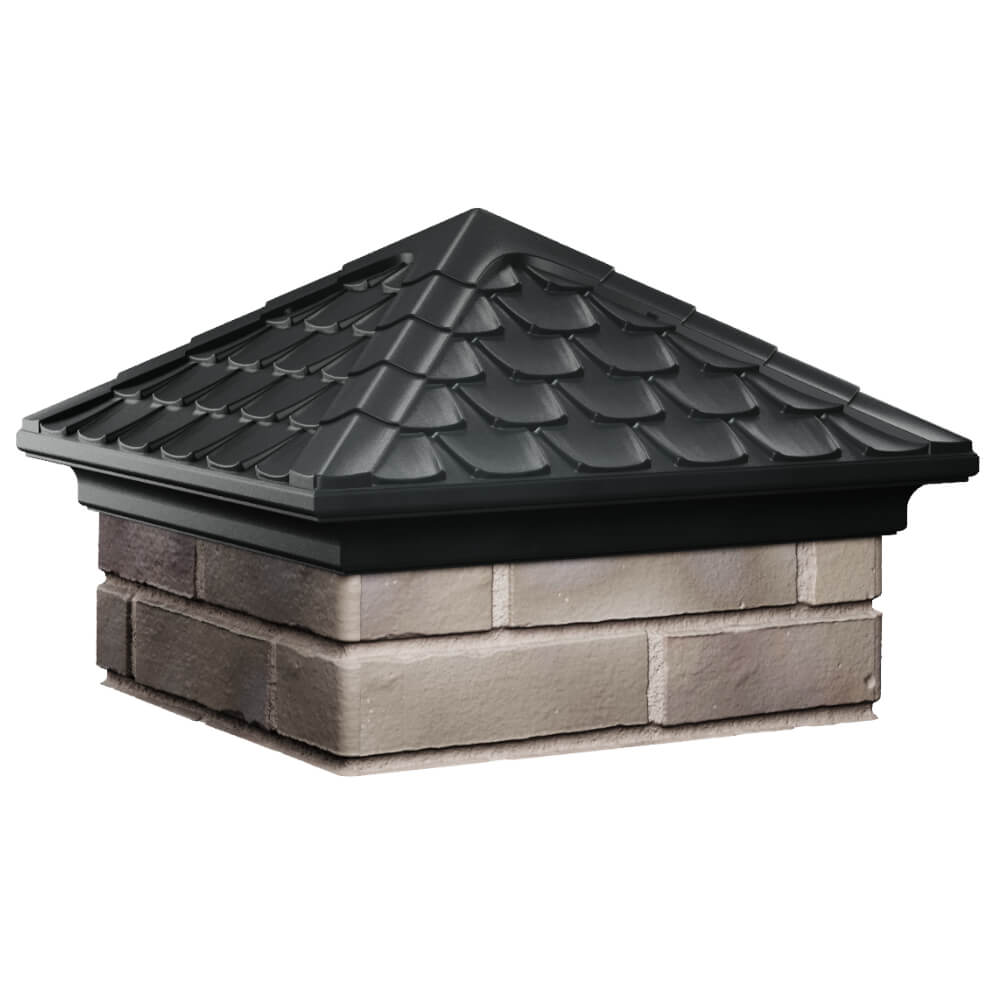 Колпак Zking Эльбрус Черный на столб 1.5х1.5 кирпича (385х385мм) в Аксае фото