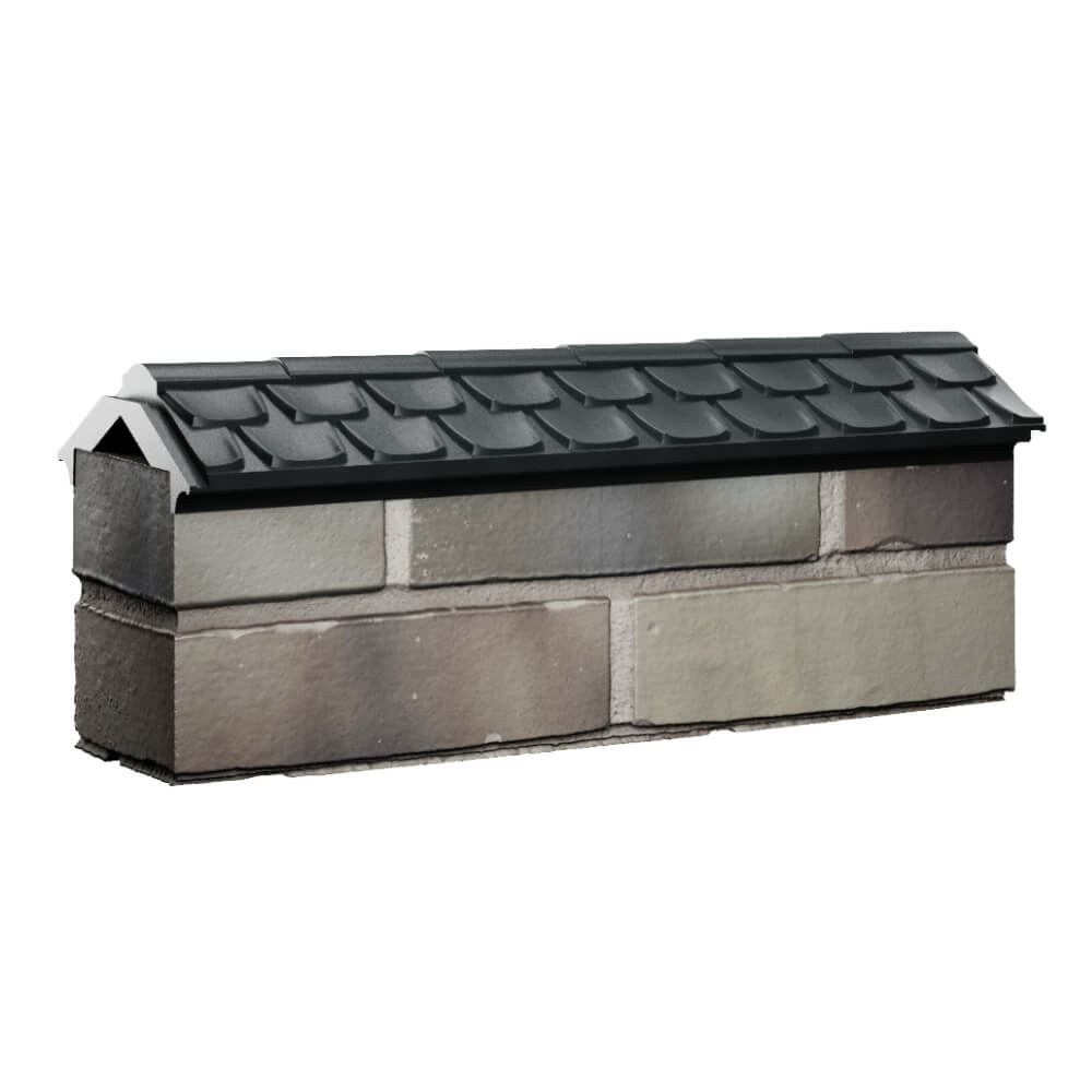 Парапет Zking Эльбрус Черный с посадкой на 0.5 кирпича (130мм) Аксай фото