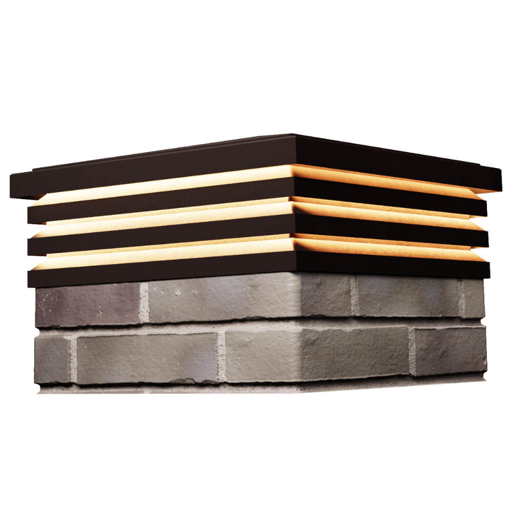 Колпак Zking Бона ХайТек Коричневый на столб 1.5х1.5 кирпича (385х385мм) с подсветкой в Аксае фото