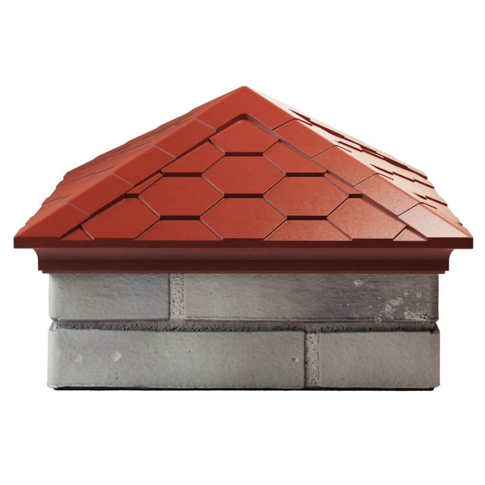 Колпак Zking Эверест Красный на столб 1.5х1.5 кирпича (390х390мм) Аксай фото