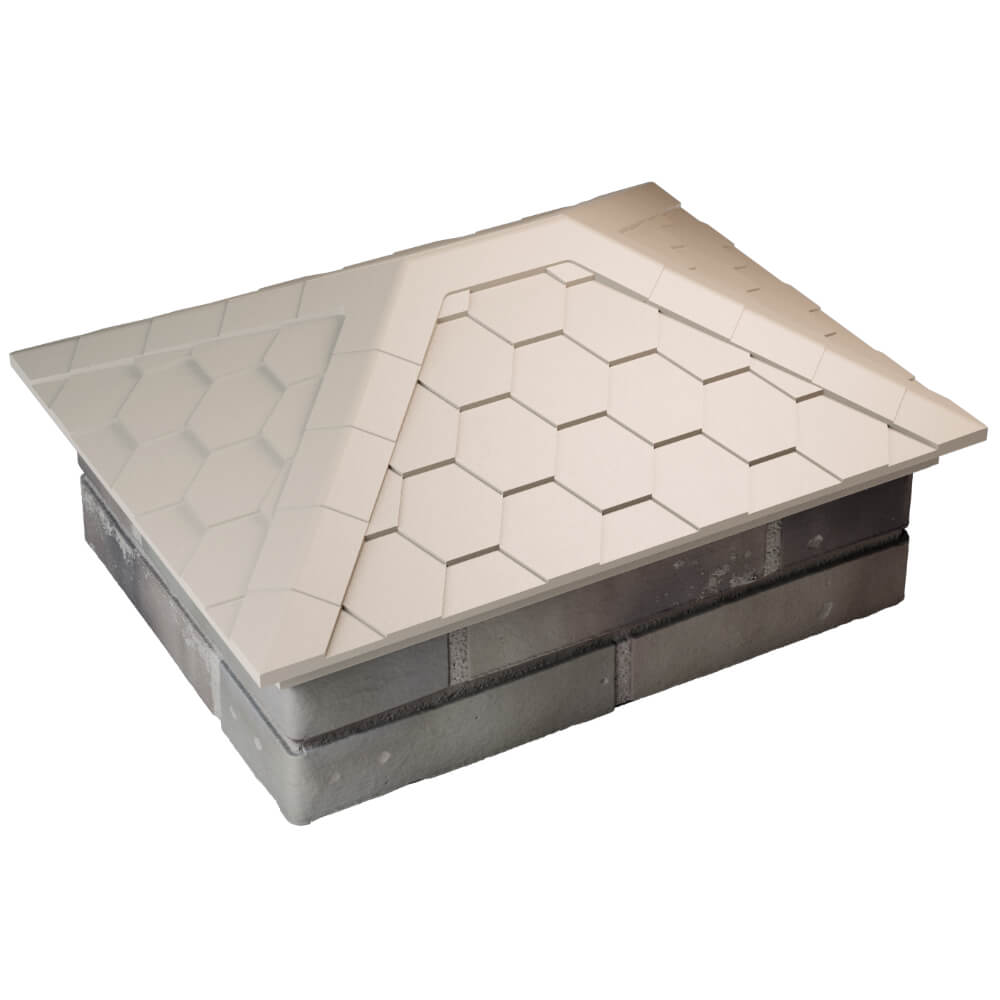 Колпак Zking Эверест Бежевый на столб 2х1.5 кирпича (520х390мм) Аксай фото