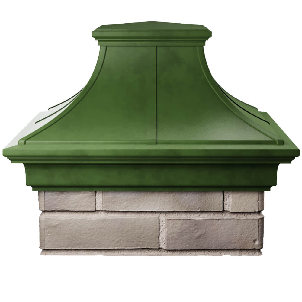 Колпак Zking Монблан Премиум Зеленый на столб 1.5х1.5 кирпича (385х385мм) Аксай фото