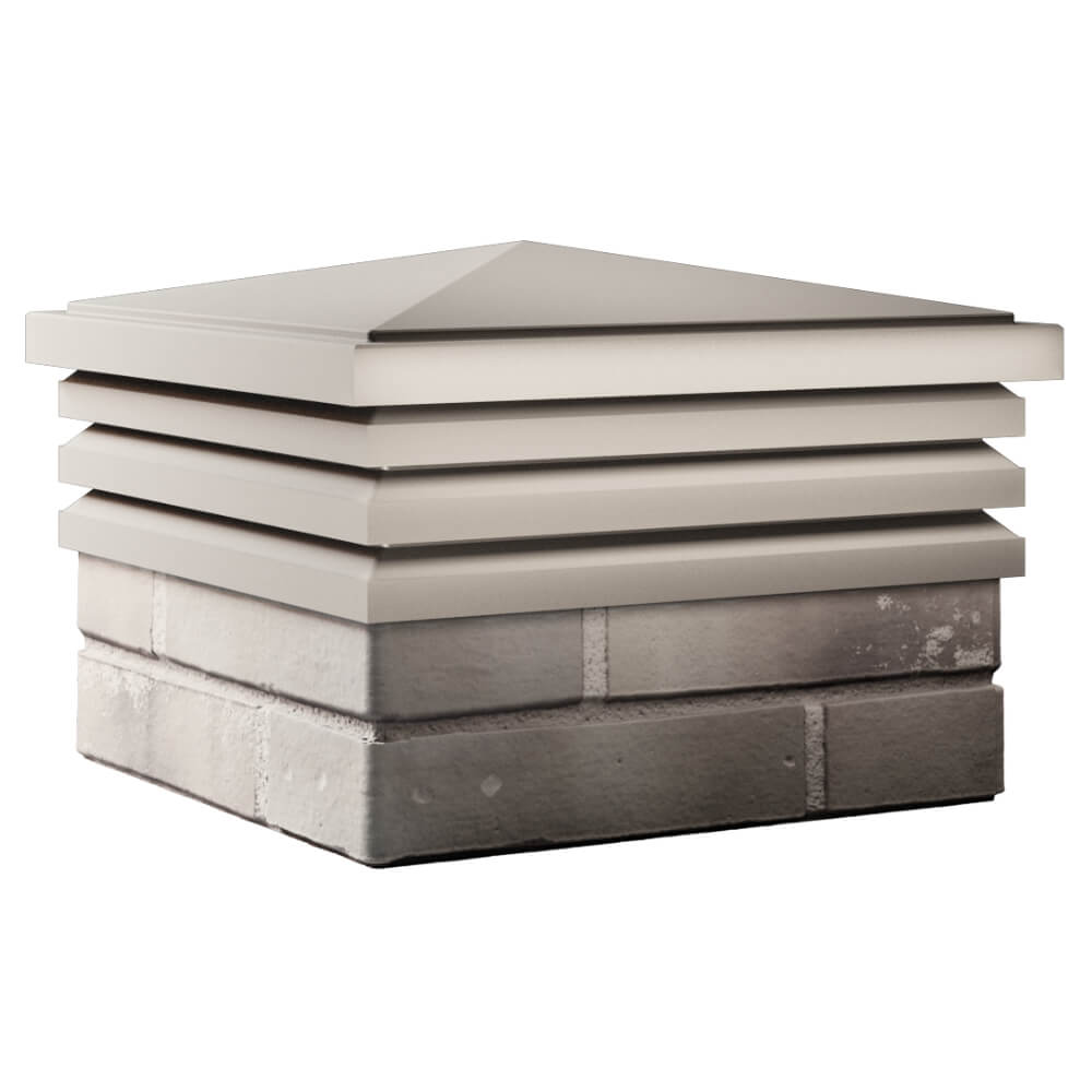 Колпак Zking Бона ХайТек Бежевый на столб 1.5х1.5 кирпича (385х385мм) в Аксае фото