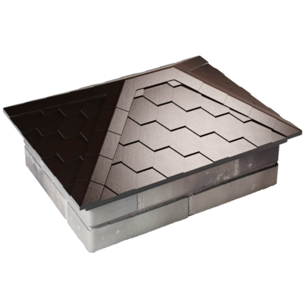 Колпак Zking Эверест Коричневый на столб 2х1.5 кирпича (520х390мм) Аксай фото