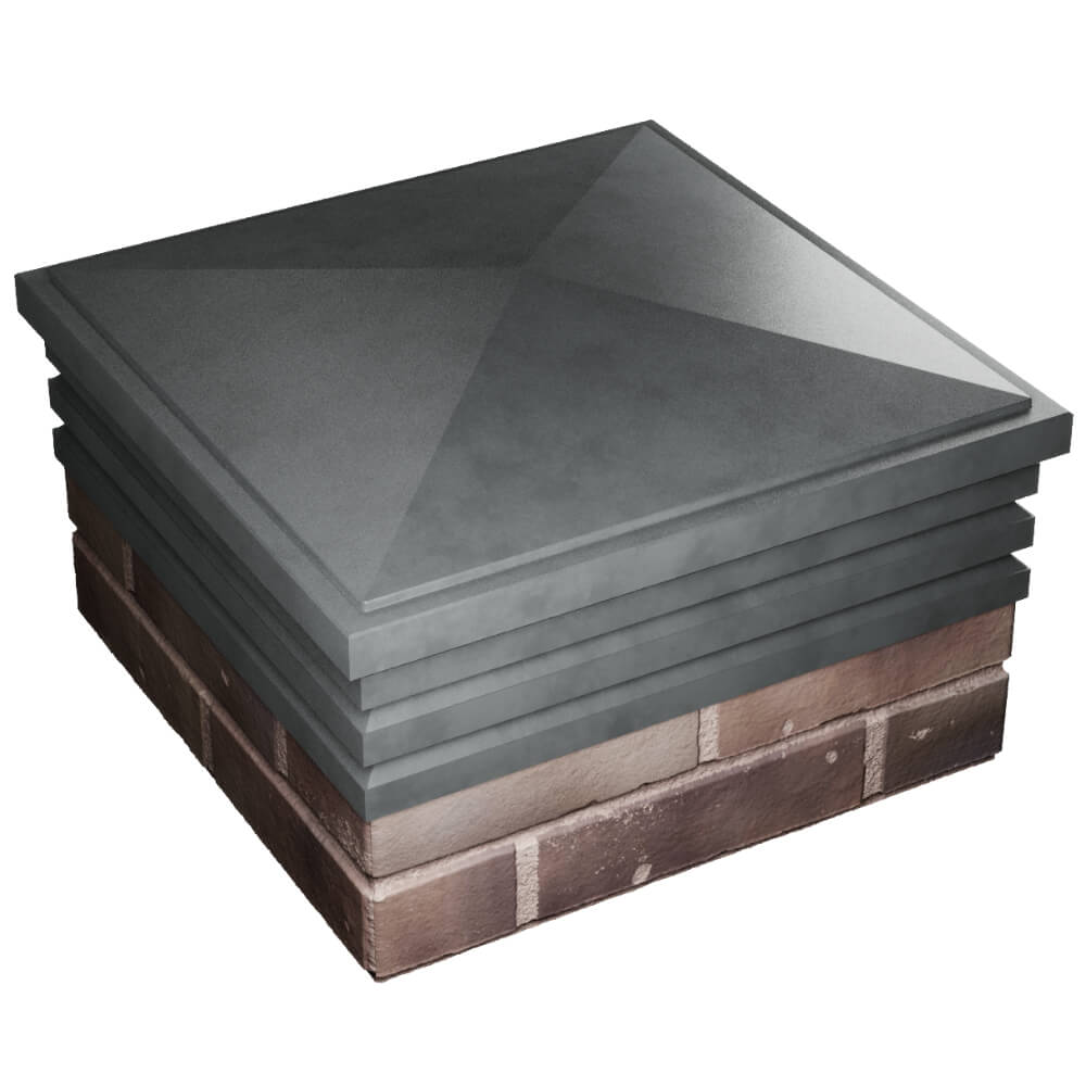 Колпак Zking Бона ХайТек Серый на столб 2х2 кирпича (513х513мм) в Аксае фото