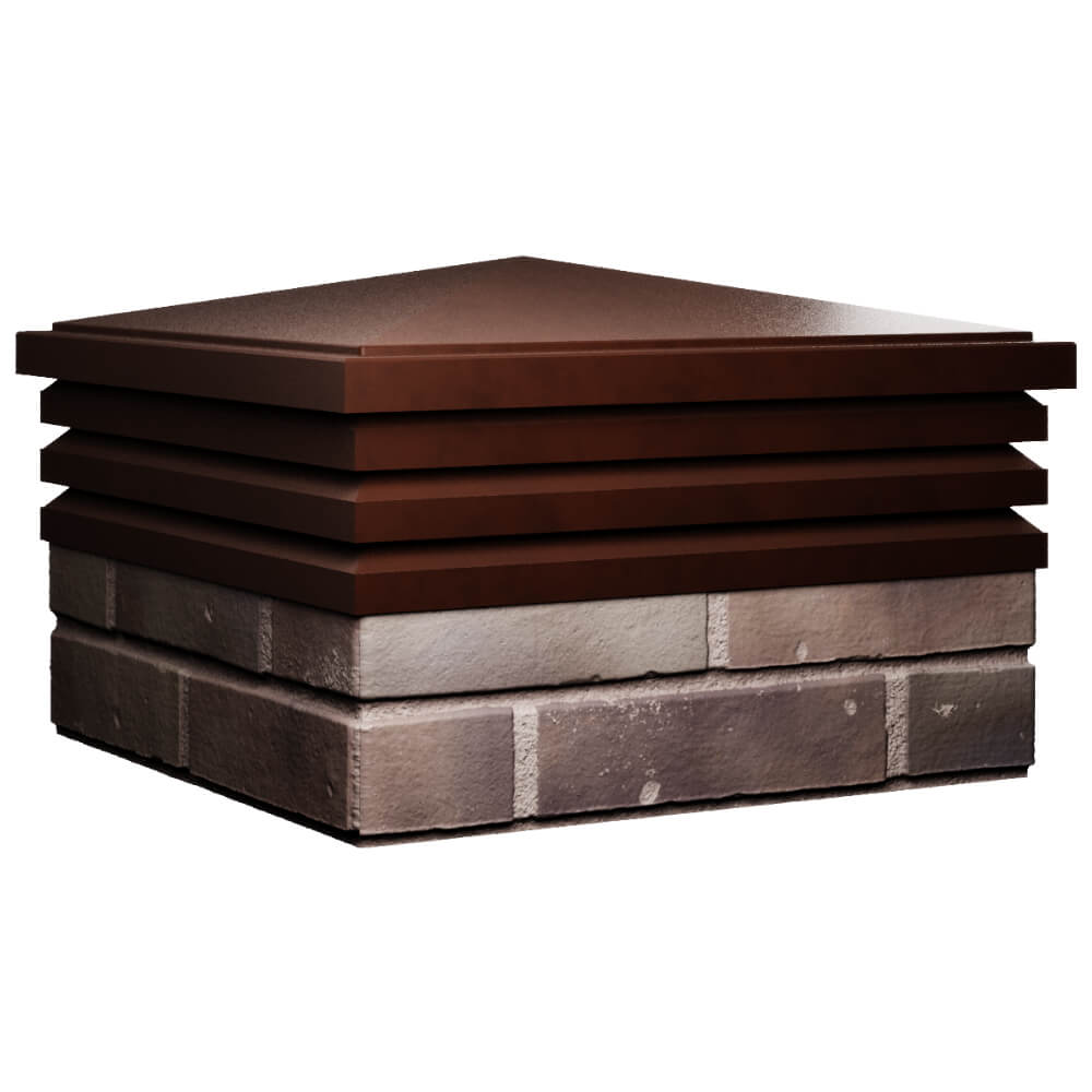 Колпак Zking Бона ХайТек Коричневый на столб 2х2 кирпича (513х513мм) в Аксае фото