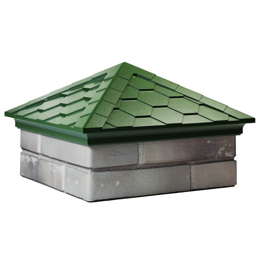 Колпак Zking Эверест Зеленый на столб 1.5х1.5 кирпича (390х390мм) в Аксае фото