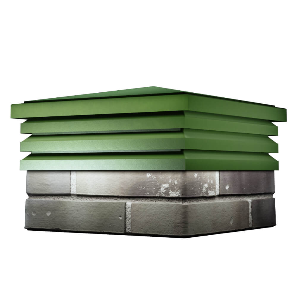 Колпак Zking Бона ХайТек Зеленый на столб 1.5х1.5 кирпича (385х385мм) в Аксае фото