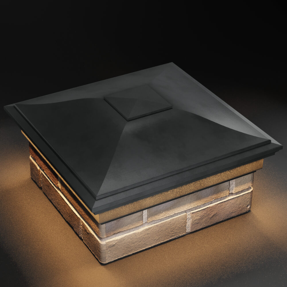 Колпак Zking Монблан Серый на столб 1.5х1.5 кирпича (385х385мм) с подсветкой в Аксае фото