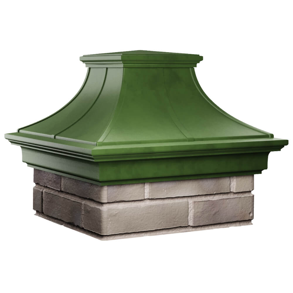 Колпак Zking Монблан Премиум Зеленый на столб 1.5х1.5 кирпича (385х385мм) в Аксае фото