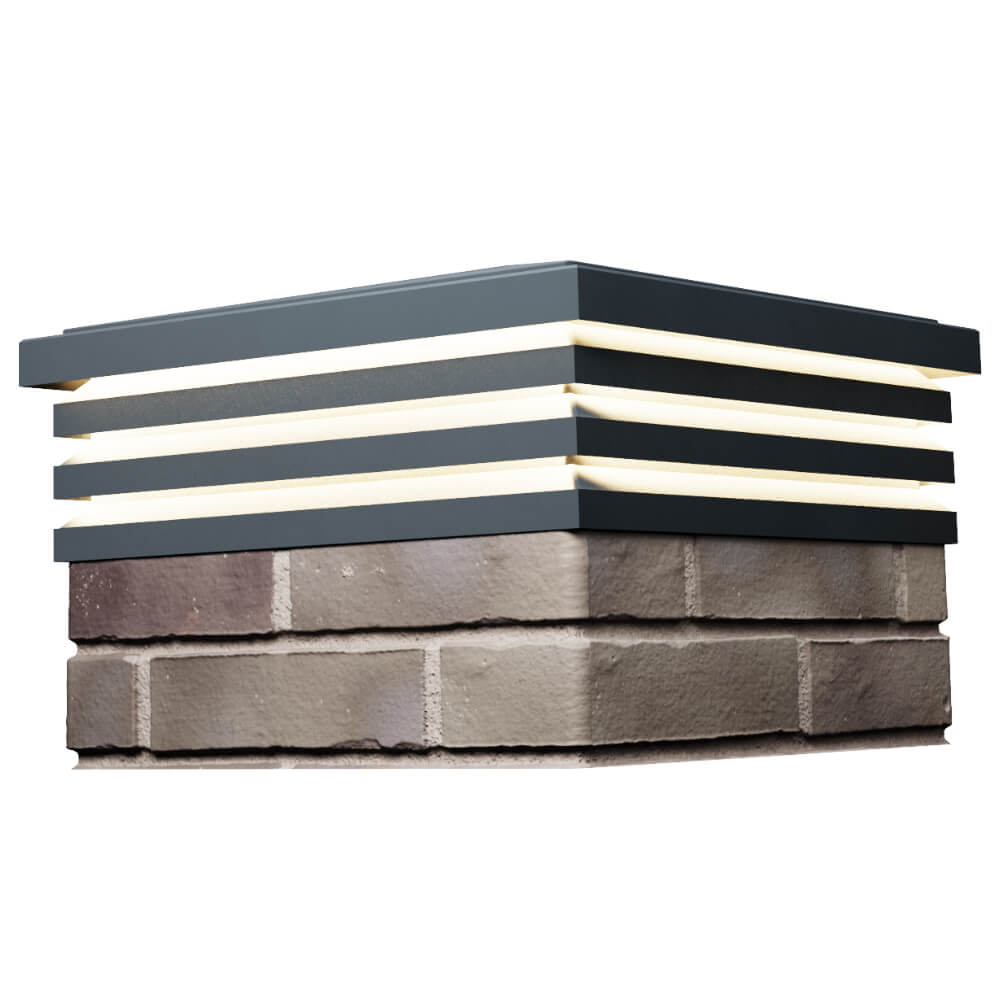 Колпак Zking Бона ХайТек Серый на столб 1.5х1.5 кирпича (385х385мм) с подсветкой в Аксае фото