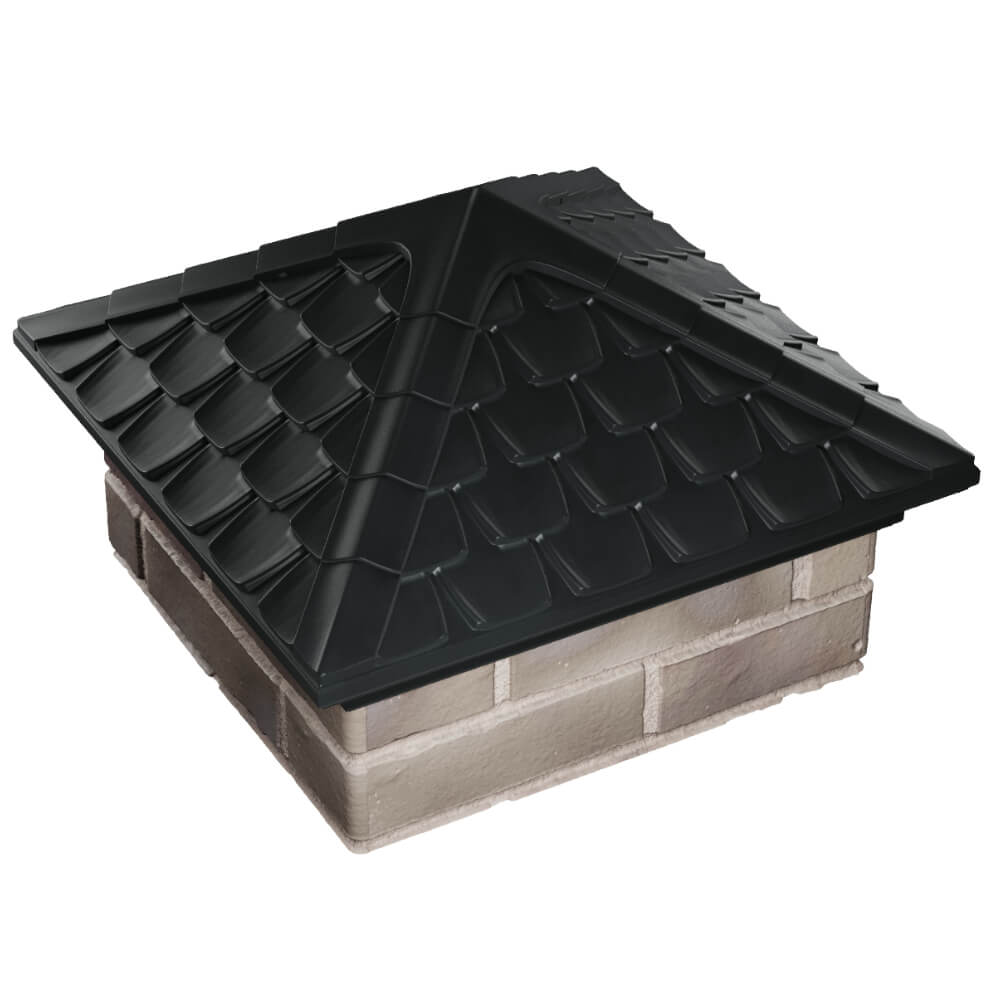 Колпак Zking Эльбрус Черный на столб 1.5х1.5 кирпича (385х385мм) в Аксае фото