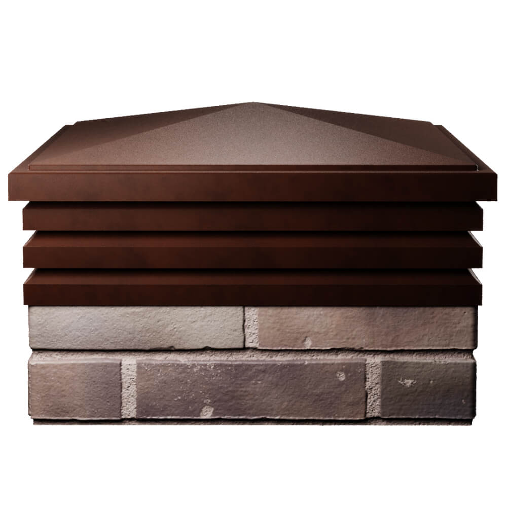 Колпак Zking Бона ХайТек Коричневый на столб 2х2 кирпича (513х513мм) Аксай фото