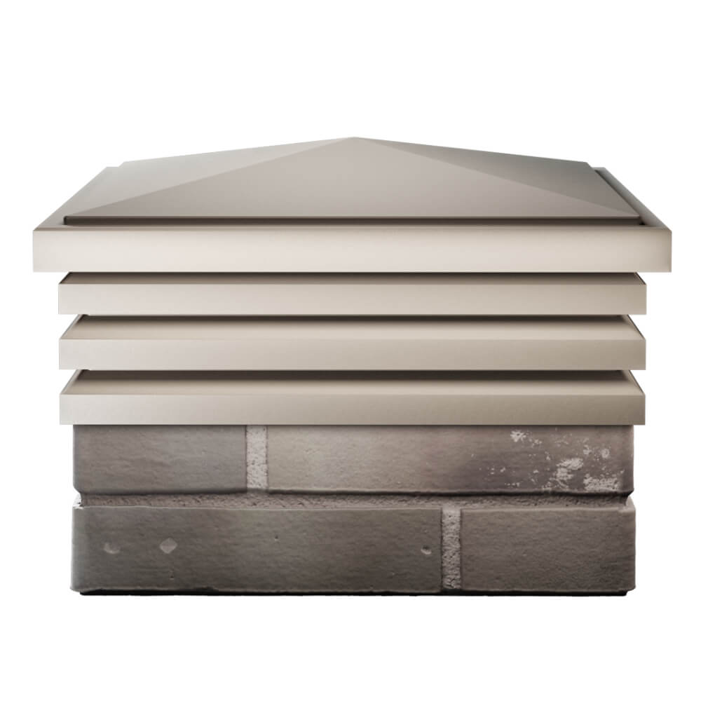 Колпак Zking Бона ХайТек Бежевый на столб 1.5х1.5 кирпича (385х385мм) Аксай фото