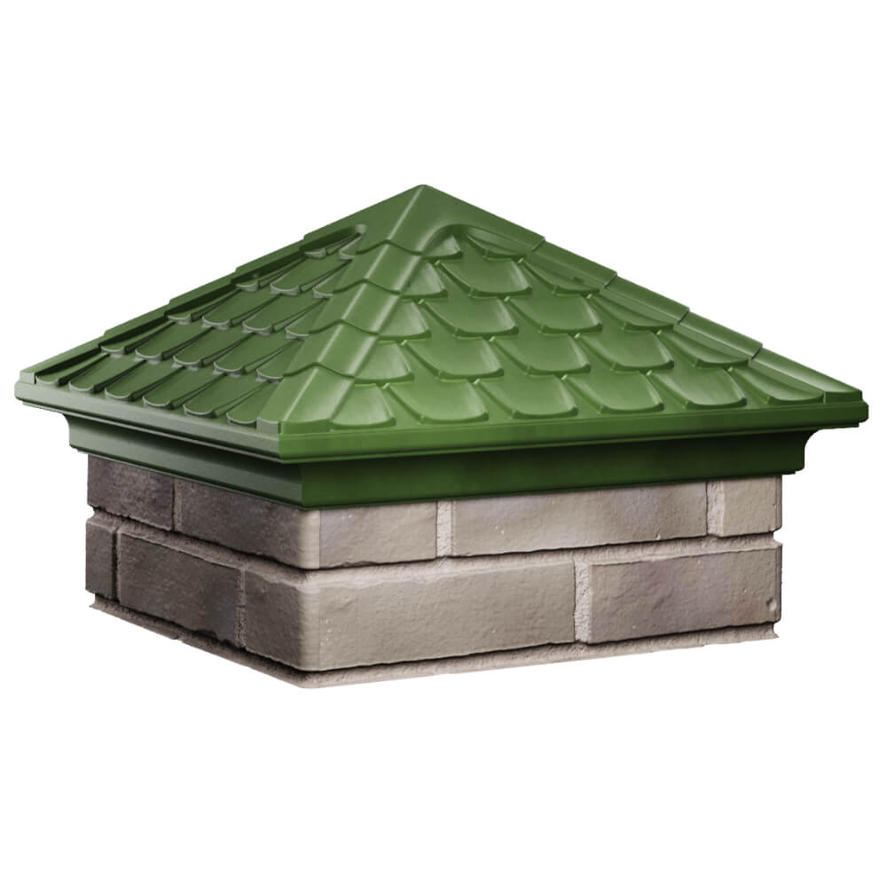 Колпак Zking Эльбрус Зеленый на столб 1.5х1.5 кирпича (385х385мм) в Аксае фото