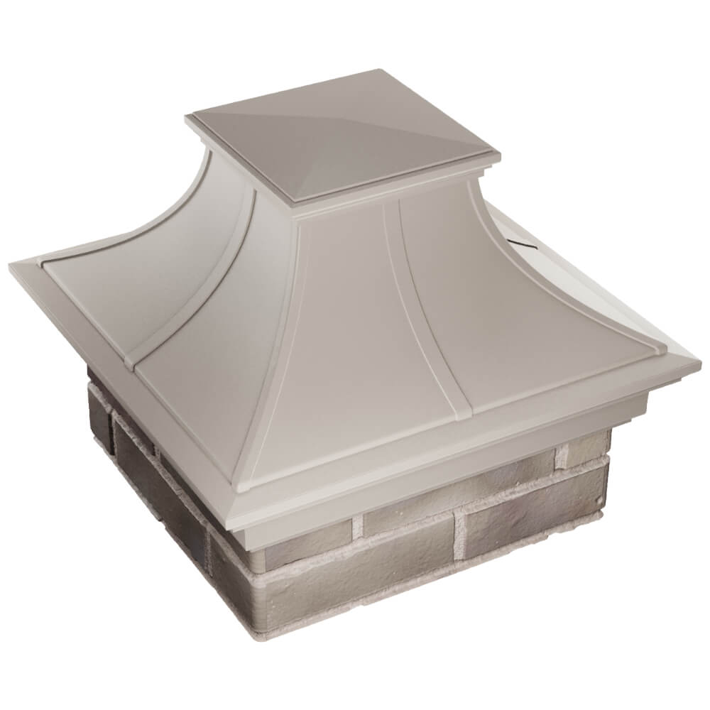 Колпак Zking Монблан Премиум Бежевый на столб 1.5х1.5 кирпича (385х385мм) в Аксае фото