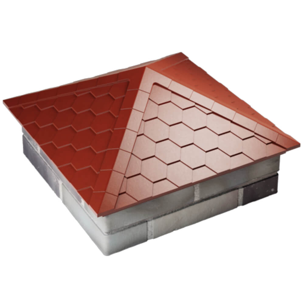 Колпак Zking Эверест Красный на столб 2х2 кирпича (535х535мм) Аксай фото